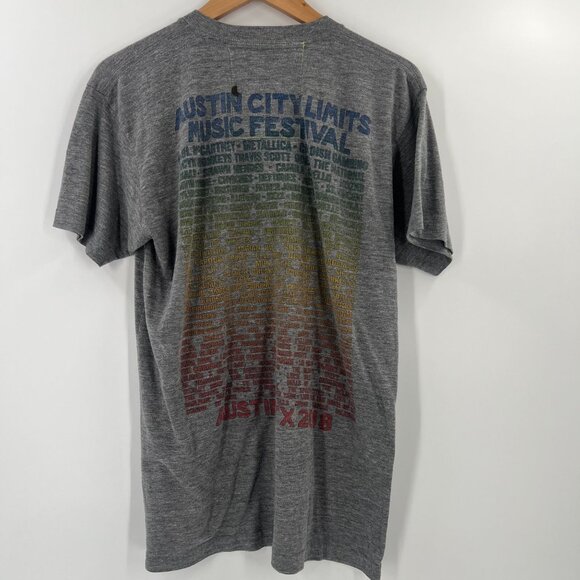 Aviator Nation ACL Fest 2018 T-Shirt L Gray Concert Tee USA Made FLAWED - Picture 2 of 13